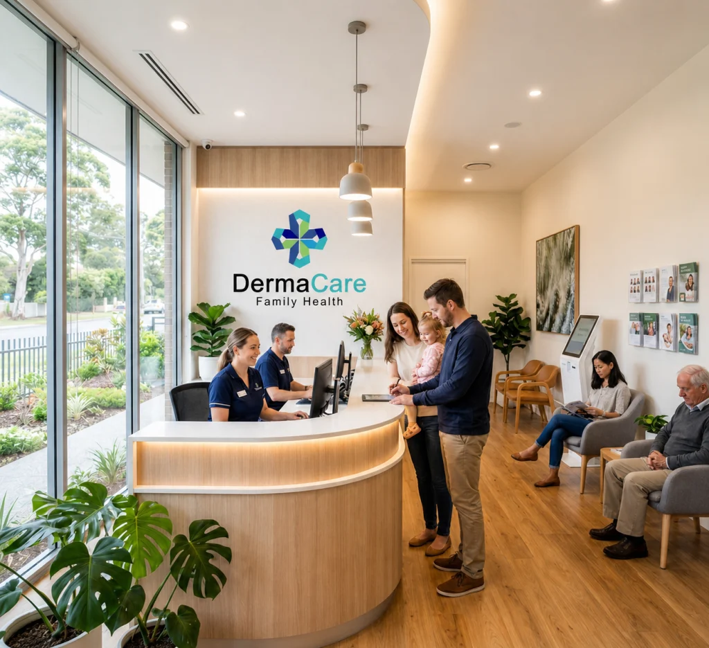 DermaCare Family Health clinic reception and care team
